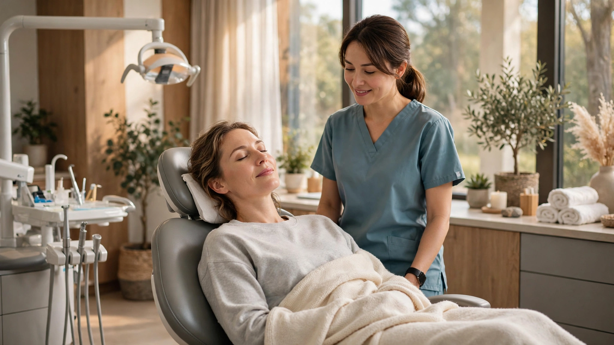 Relaxed patient in a calm dental clinic during sedation dentistry in Murrieta